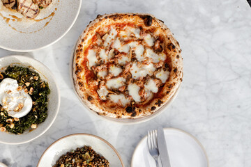 Pizza On Marble Table