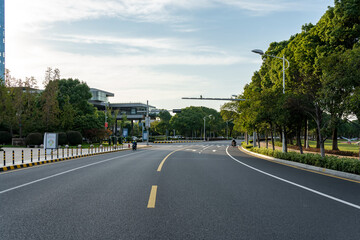 Fototapeta premium Outdoor urban asphalt road and cityscape