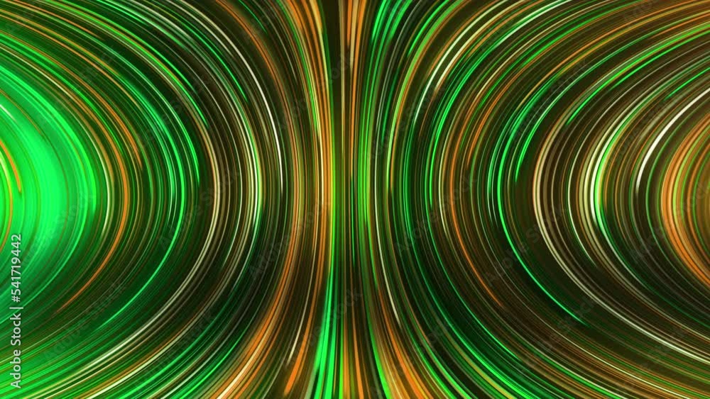 Poster аbstract panoramic neon background with glowing rays. colored rays move along a geometric surface. l