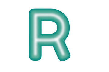 letter r 3d colored balloon