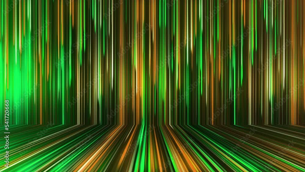 Poster аbstract panoramic neon background with glowing rays. colored rays move along a geometric surface. l