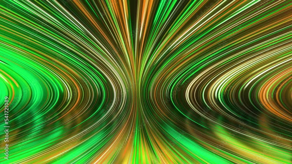 Poster аbstract panoramic neon background with glowing rays. colored rays move along a geometric surface. l
