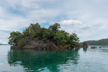 Fototapeta na wymiar Seascape, located in Cendrawasih Bay National Park, West Papua Province