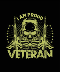 I am proud veteran, Veterans T-shirt Design