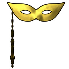 3d rendering illustration of an handheld carnival mask © Francesco Milanese