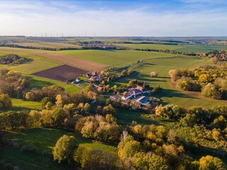 Dorf Seiselitz (Sachsen-Anhalt) im Herbst
