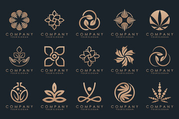 creative leaf logo design icon set.