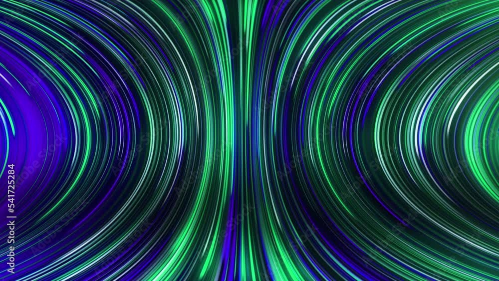 Poster аbstract panoramic neon background with glowing rays. colored rays move along a geometric surface. l