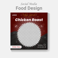 Social Media post food design template and vector editable poster layout. food flyer for restaurant and fast food.