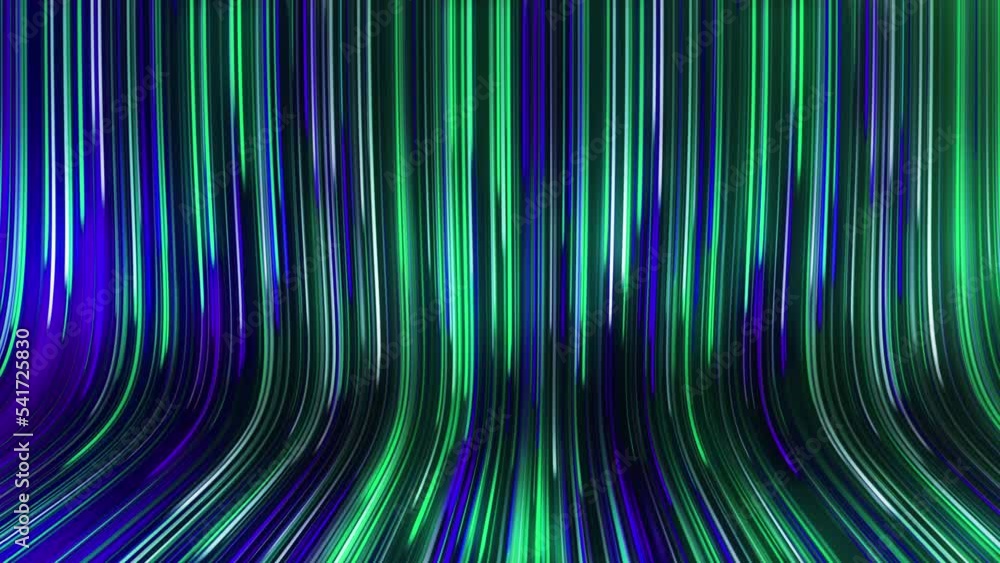 Poster аbstract panoramic neon background with glowing rays. colored rays move along a geometric surface. l