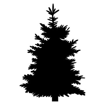 christmas tree black silhouette design isolated