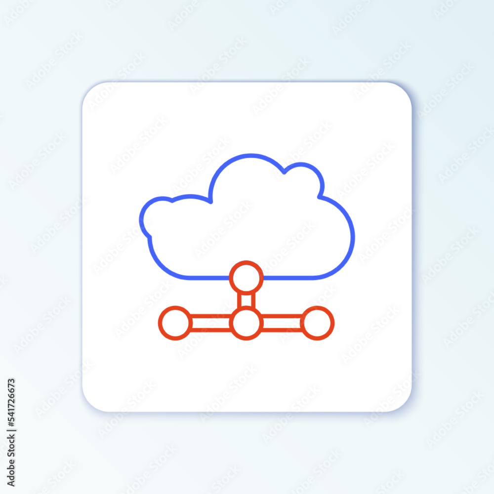 Poster line network cloud connection icon isolated on white background. social technology. cloud computing 