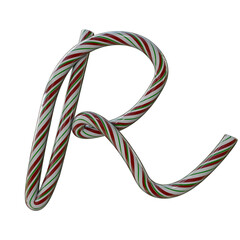 Glossy candy Christmas text typeface R
