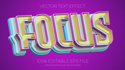Focus editable text effect style, EPS editable text effect