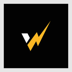 W logo energy vector for identity company. initial letter thunder template vector illustration for your brand.