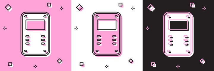 Set Police assault shield icon isolated on pink and white, black background. Vector