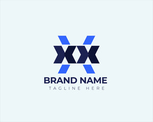 Letter X logo design concept negative space style. Abstract sign constructed from check marks. Vector elements template icon. White color