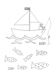 A fisherman in a boat 