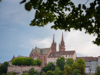 Fototapeta na wymiar Buildings in the city centre of Basel , Switzerland