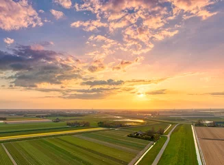 Foto auf Acrylglas Sunset over rural Holland. © Alex de Haas