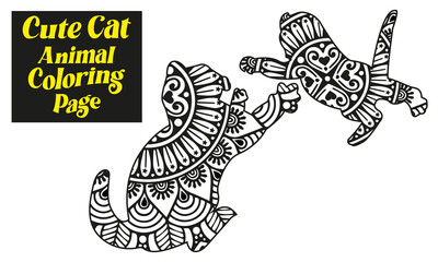 Cute Cat Animal Coloring Page