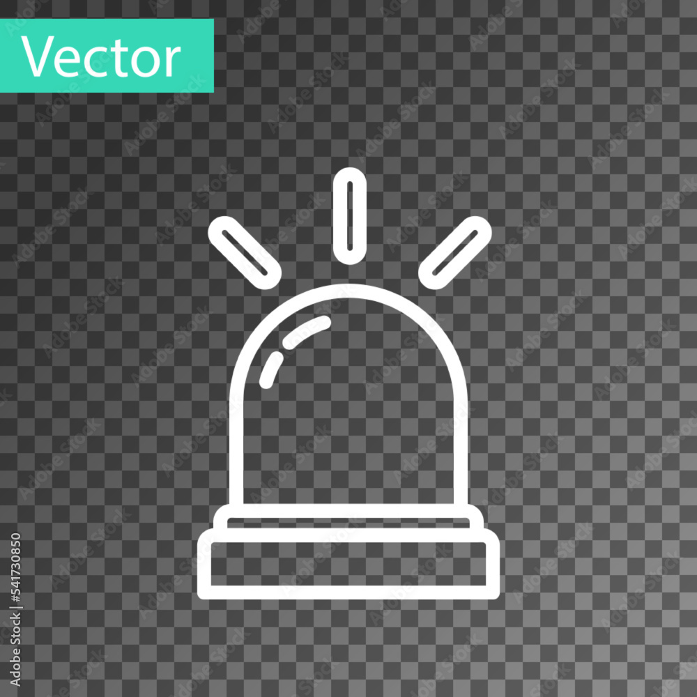 Poster white line motion sensor icon isolated on transparent background. vector