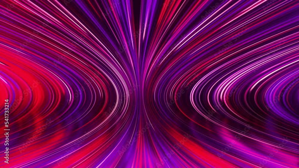 Poster аbstract panoramic neon background with glowing rays. colored rays move along a geometric surface. l