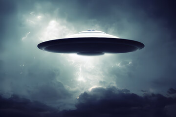 Obraz na płótnie Canvas Flying saucer. UFO. UAP. The aliens have arrived. 