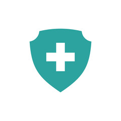 Obraz premium shield healthcare cross icon vector template