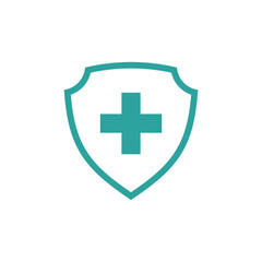 Obraz premium shield healthcare cross icon vector template