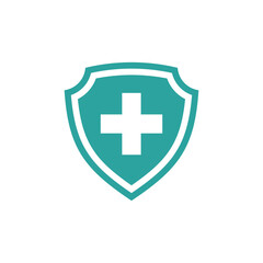 shield healthcare cross icon vector template