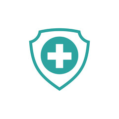 shield healthcare cross icon vector template