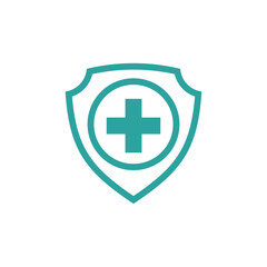 shield healthcare cross icon vector template