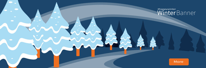 banner with winter landscape