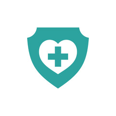 shield healthcare cross icon vector template