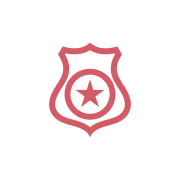 shield police star icon vector template