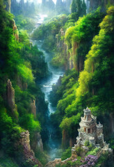 a beautiful winding river with castle