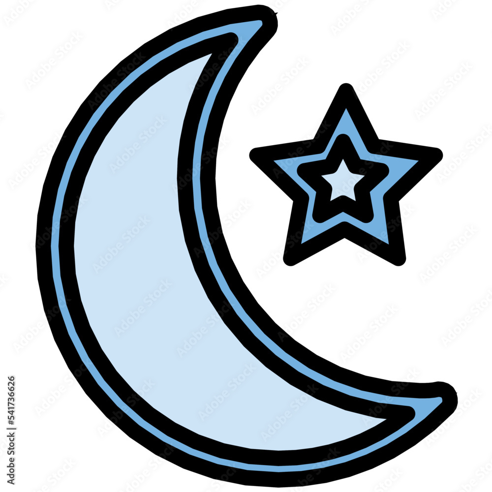 Sticker night vector icon