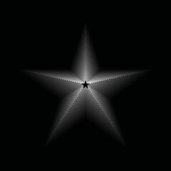 Tremendous vector star line art for background and for business marketing, swirl line art, vector illustration, futuristic star shape art with white texture and black background.