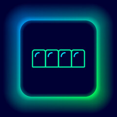 Glowing neon line Dentures model icon isolated on black background. Teeth of the upper jaw. Dental concept. Colorful outline concept. Vector © vector_v
