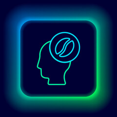 Glowing neon line Barista icon isolated on black background. Colorful outline concept. Vector