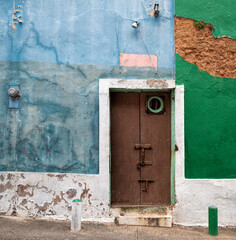 A door with stories in Old San Juan, Puerto Rico
