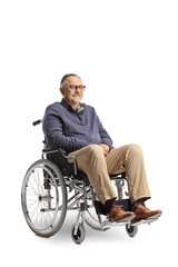 Mature man sitting in a wheelchair