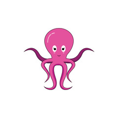 Cute squid isolated vector graphics