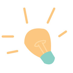 Vector lamp yellow icon idea On a white background