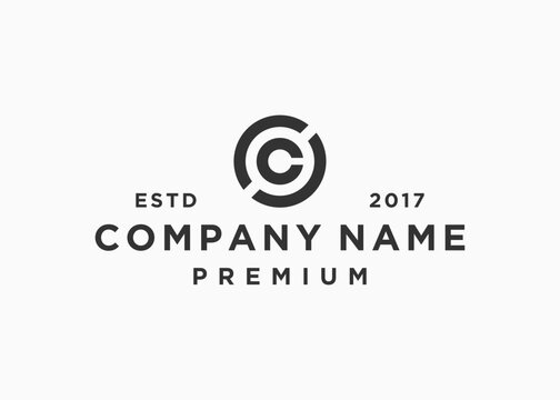 letter cc circle logo design vector illustration template