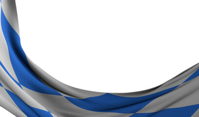 Flag of Bavaria, Germany. 3D rendering illustration of waving sign symbol.
