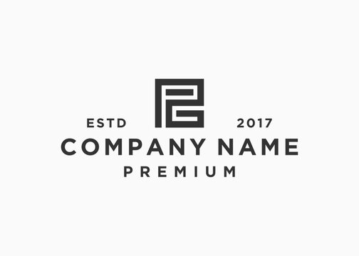 letter pg square logo design vector illustration template