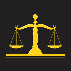 Scales of justice golden symbol