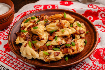Dumplings, filled with mashed potatoes.